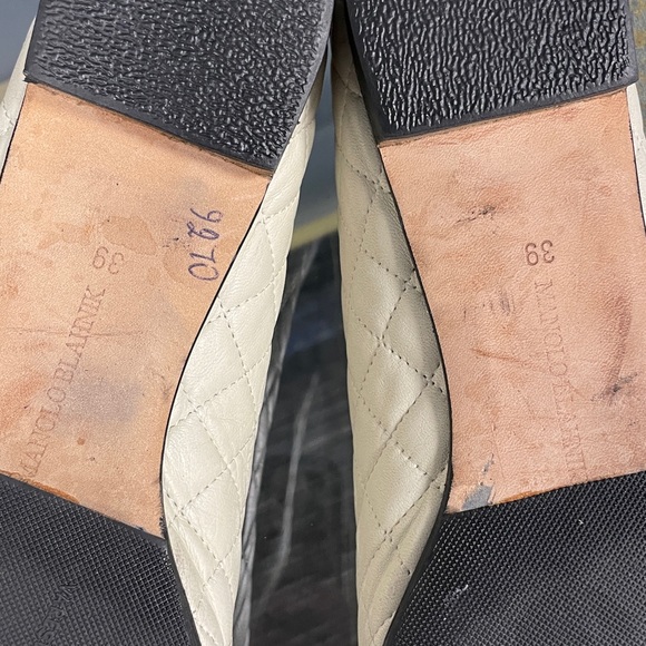 Manolo Blahnik Cream and Black Quilted Loafers - Picture 7 of 7